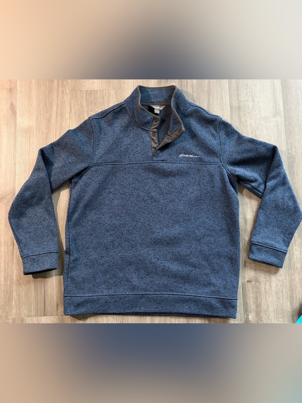 Eddie Bauer Radiator Fleece Snap Mock Pullover in Navy- XL